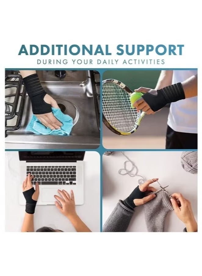 MANBO 2-pack wrist braces - Adjustable elastic support, metal-free design, relieves carpal tunnel syndrome/tendinitis/sprains, ambidextrous (for sports and injury recovery). - Image 4